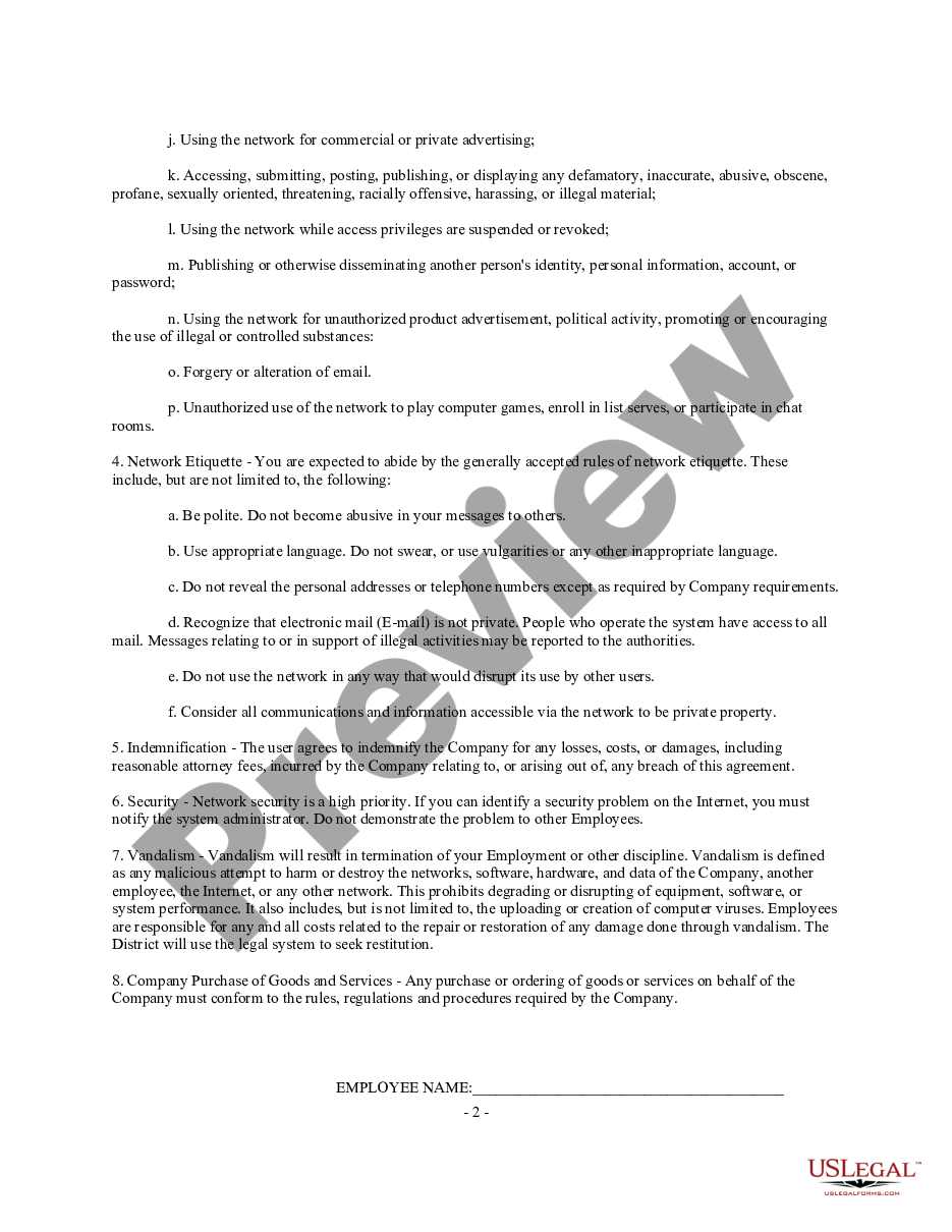 page 1 Internet Use Policy preview