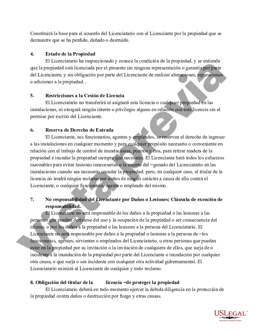 Preview Acuerdo de Licencia para Pastoreo en Tierras Privadas