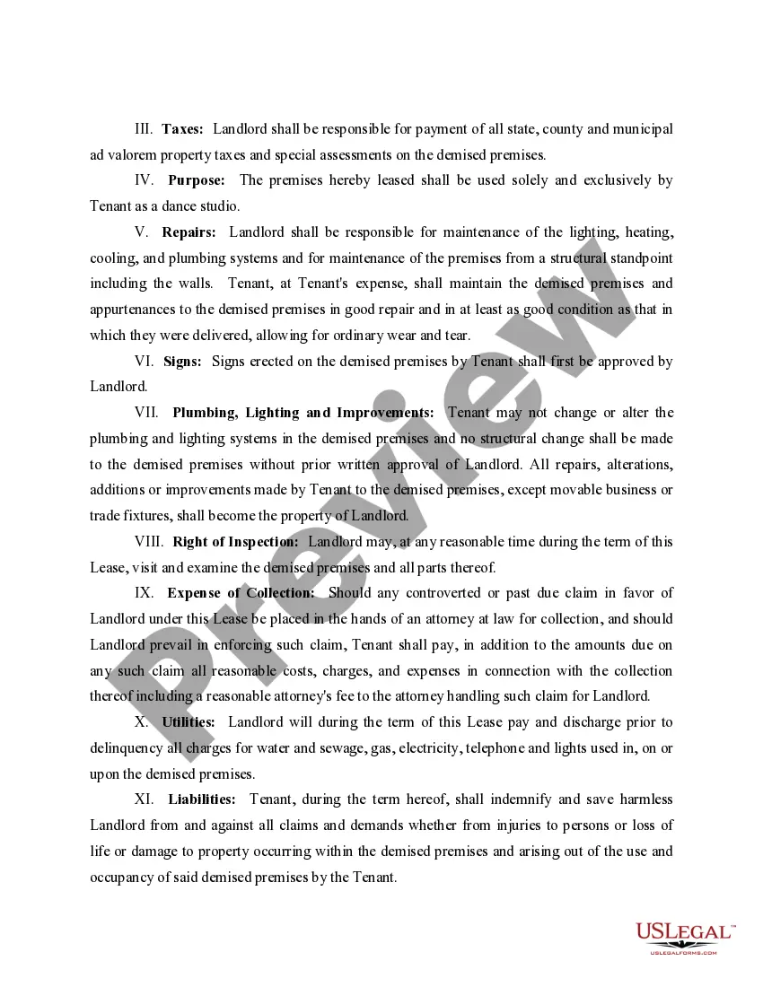 Get Lease Agreement between College and Dance Studio - Real Estate Rental Preview Lease Agreement between College and Dance Studio - Real Estate Rental
