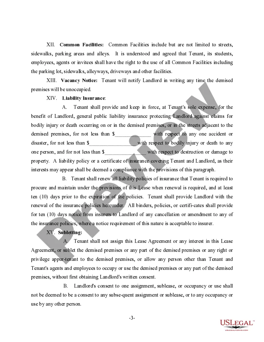 Get Lease Agreement between College and Dance Studio - Real Estate Rental Preview Lease Agreement between College and Dance Studio - Real Estate Rental