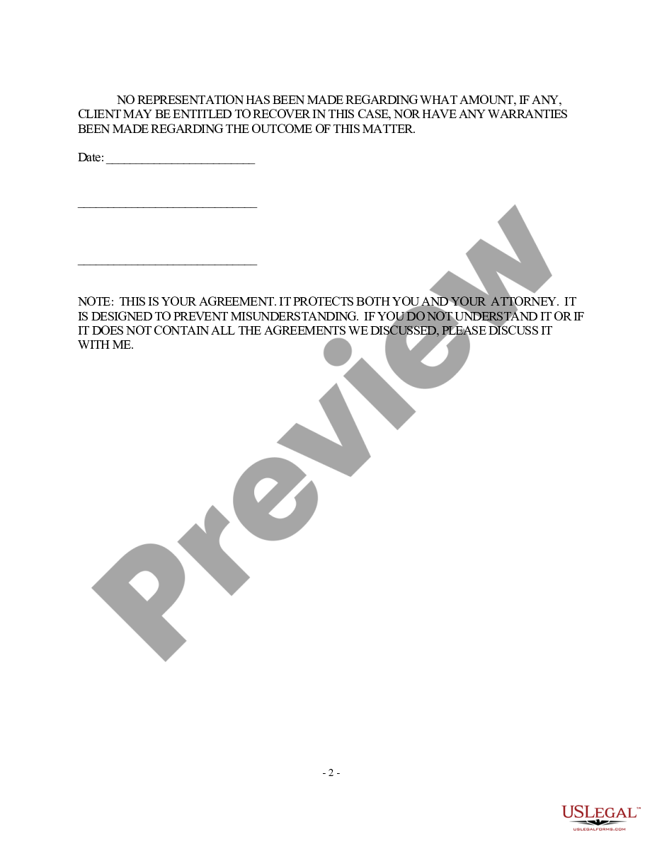 page 1 Legal Services Agreement - Contingent preview