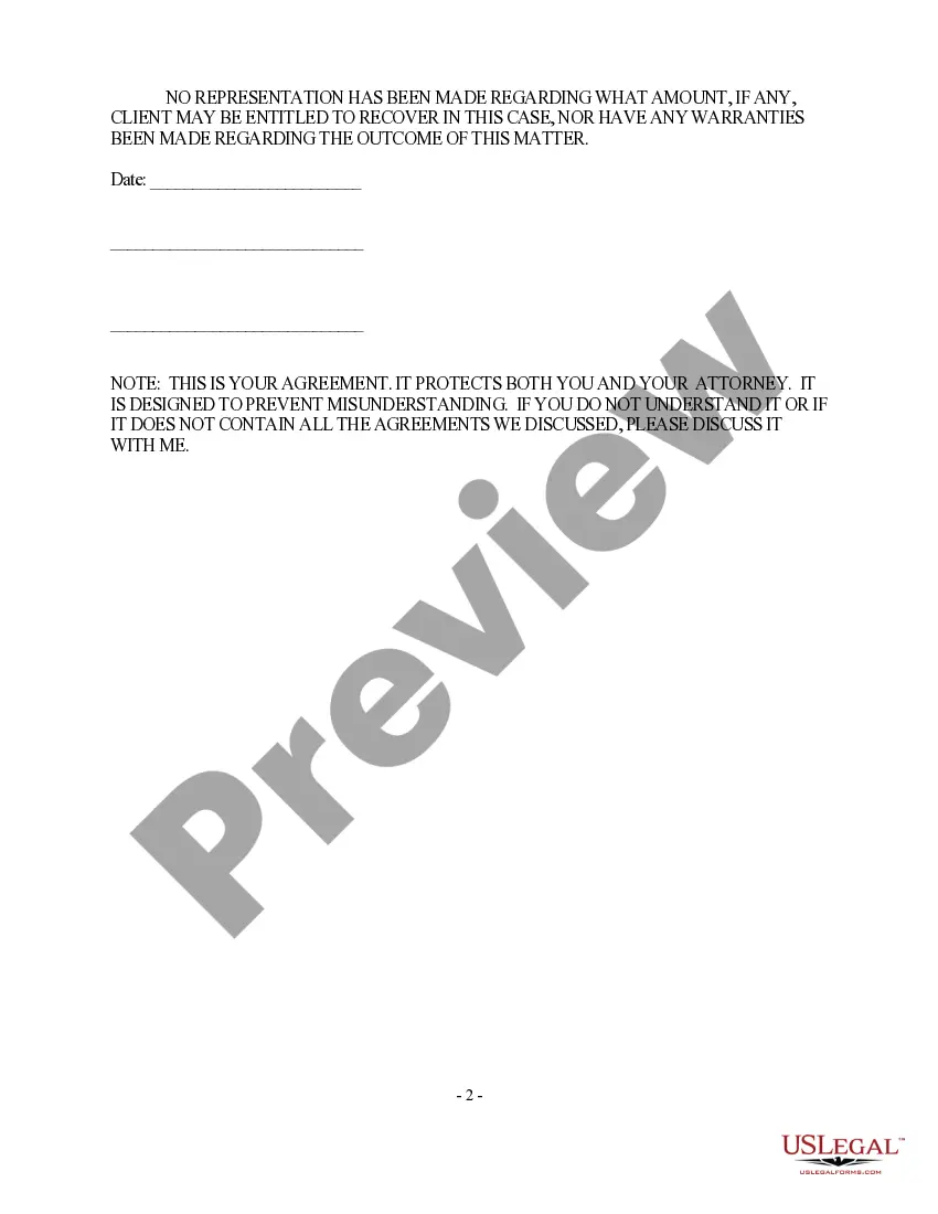Preview Legal Services Agreement - Contingent