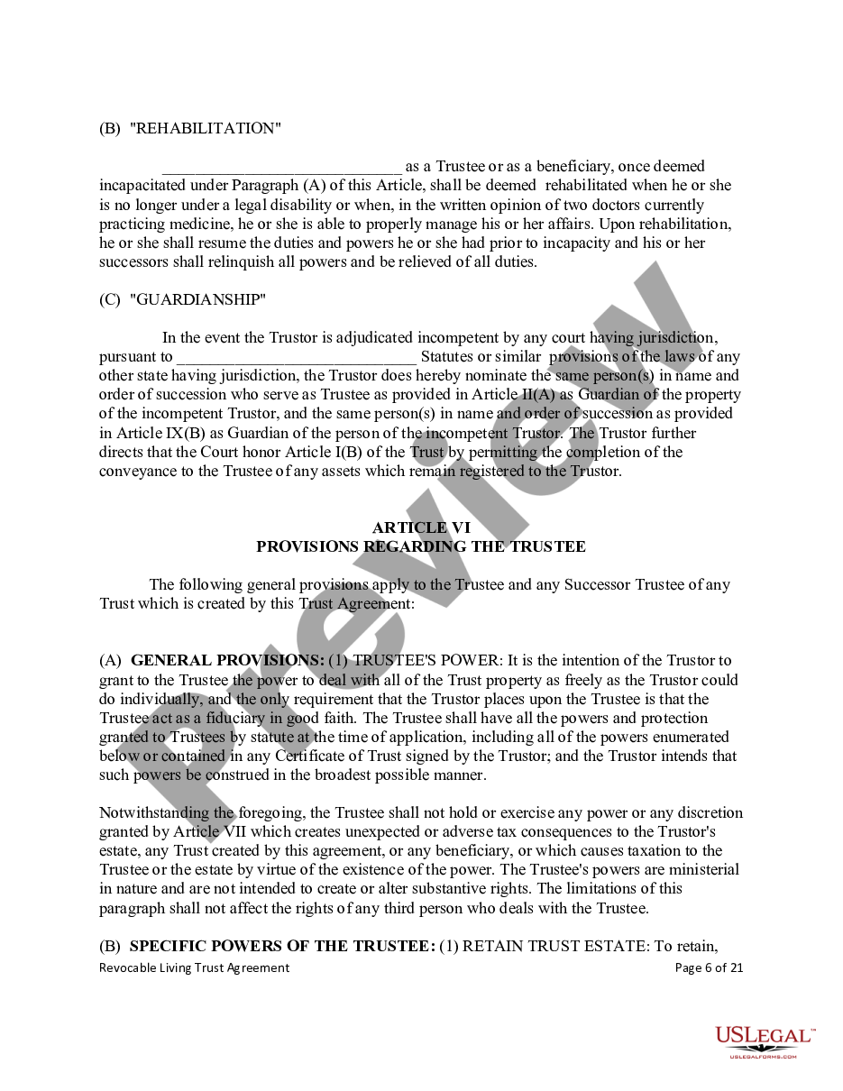 page 5 Revocable Living Trust for Unmarried Couples preview
