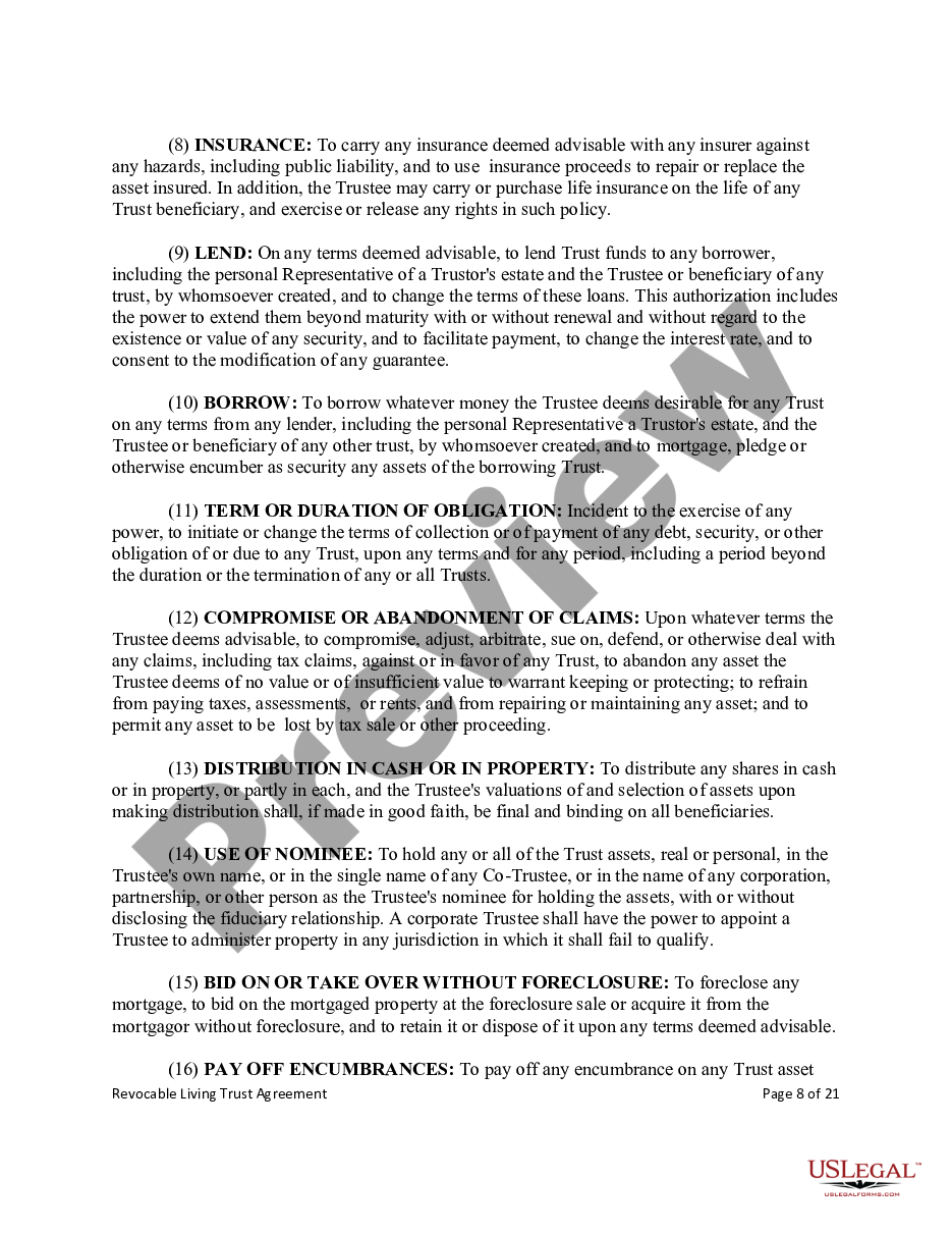 page 7 Revocable Living Trust for Unmarried Couples preview