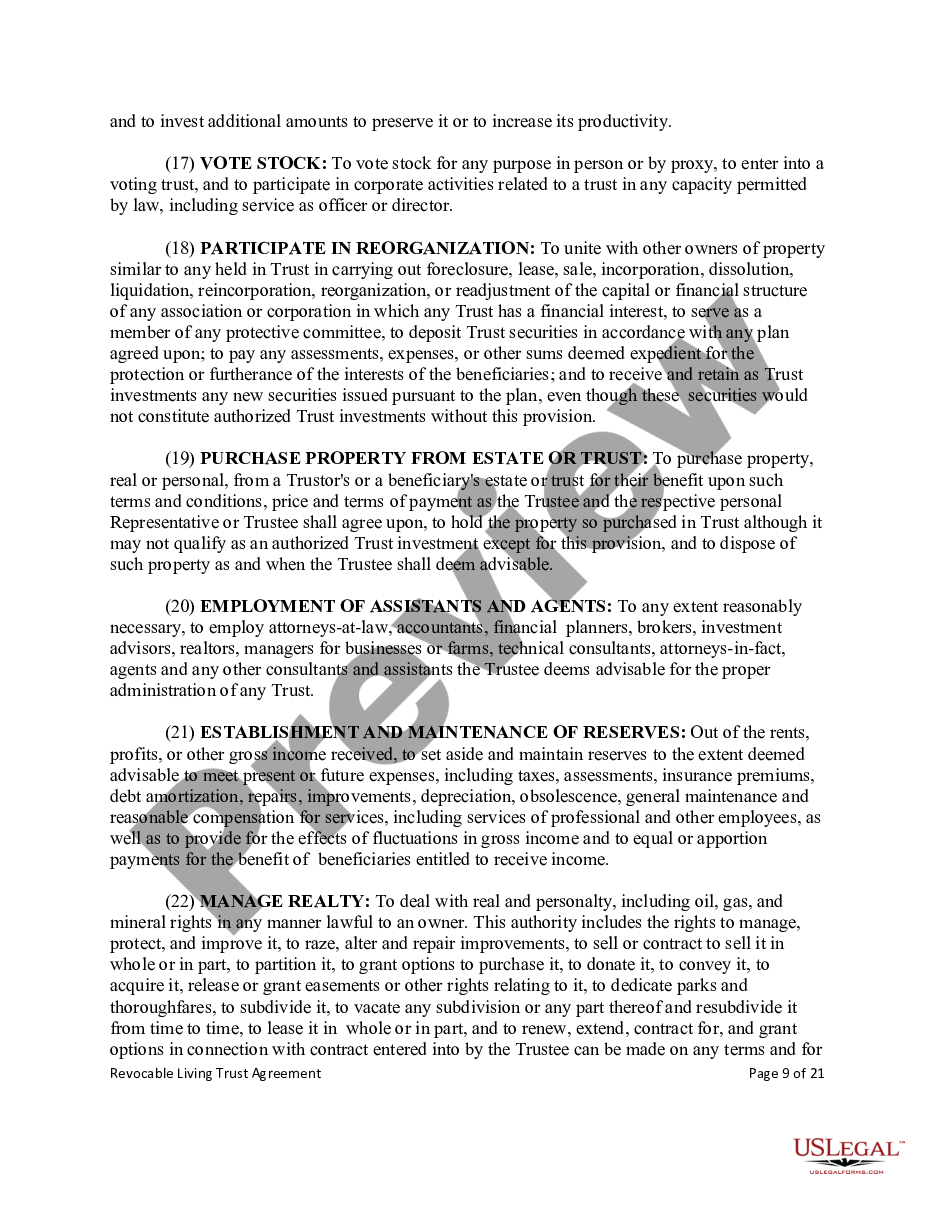 page 8 Revocable Living Trust for Unmarried Couples preview