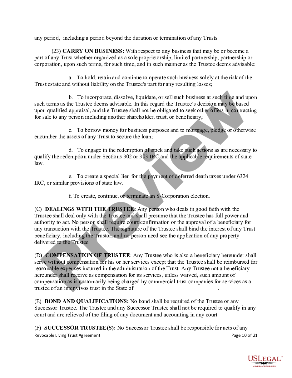 page 9 Revocable Living Trust for Married Couple preview