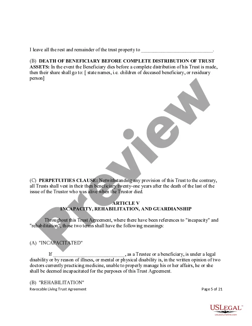 Get Revocable Living Trust for Minors Preview Revocable Living Trust for Minors