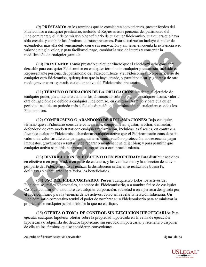 Preview Fideicomiso en Vida Revocable para Bienes Raíces