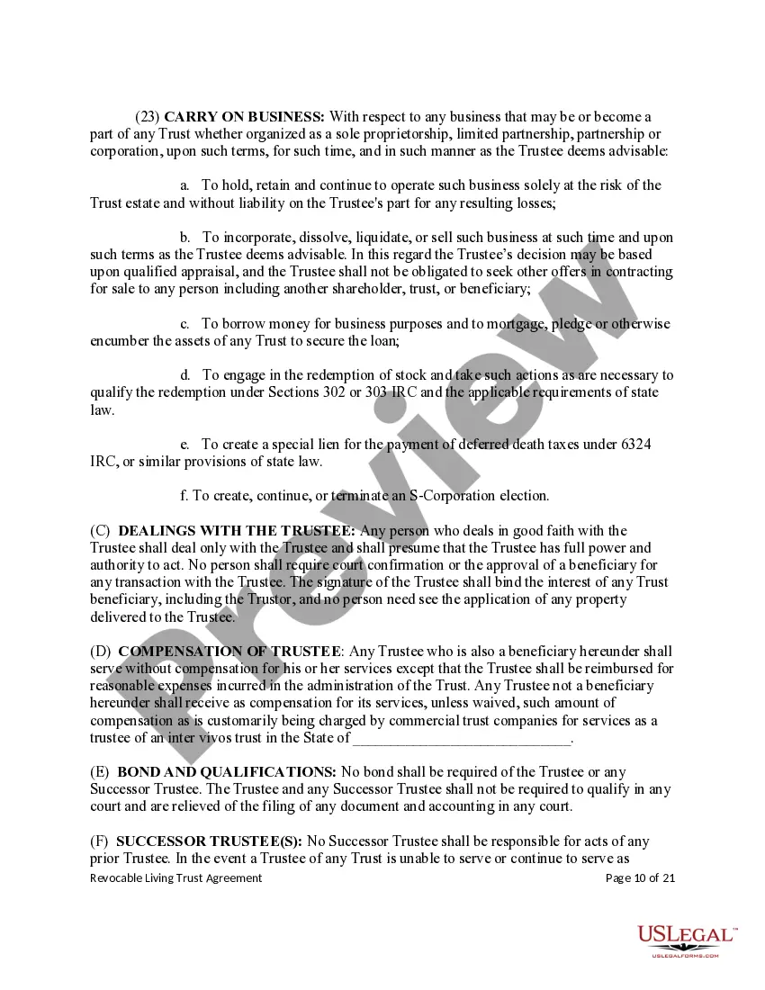 Preview Revocable Living Trust for Real Estate