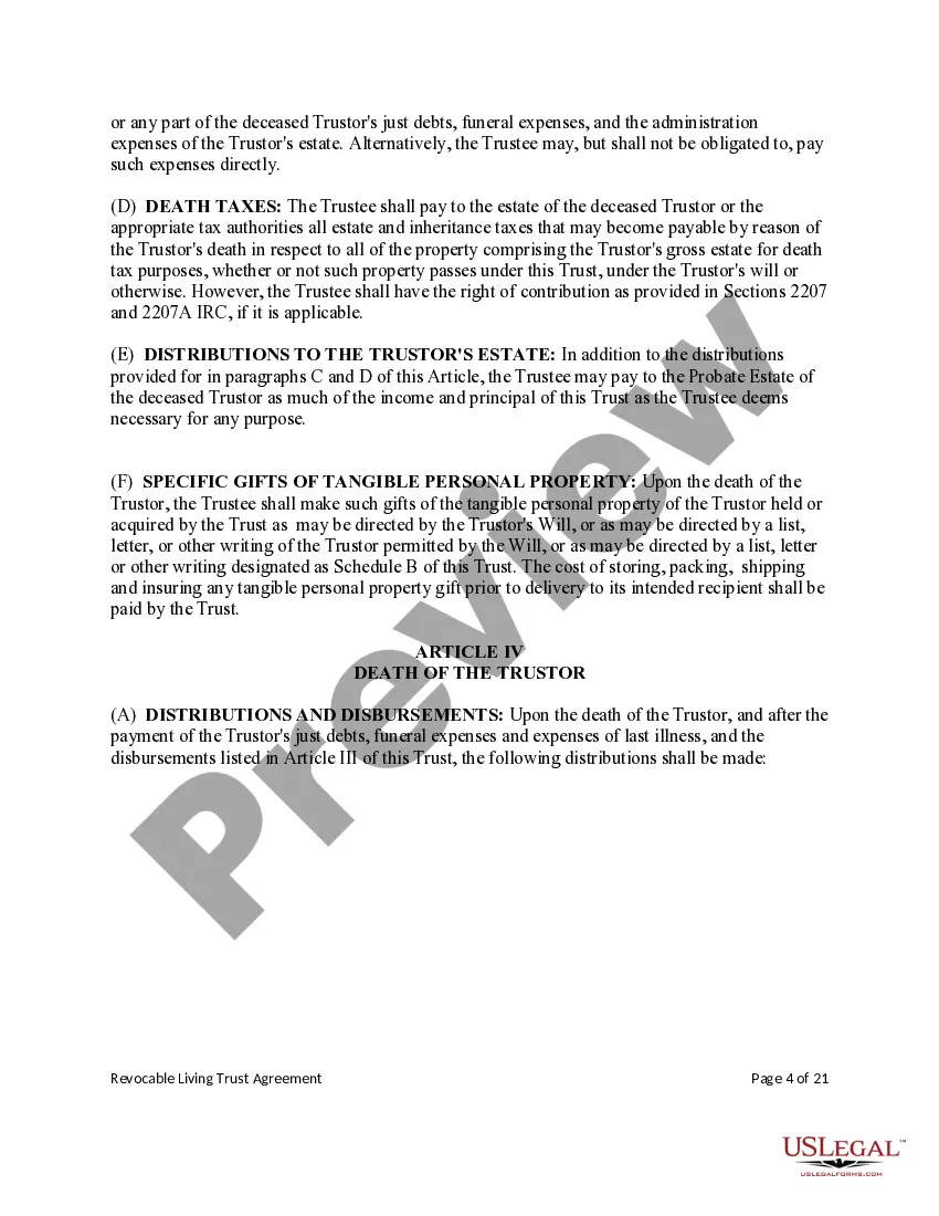 Preview Revocable Living Trust for Real Estate