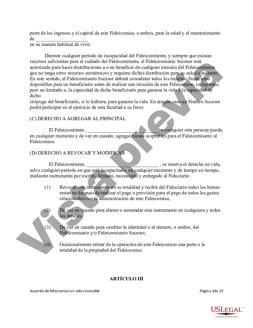 Preview Fideicomiso en vida revocable para nietos