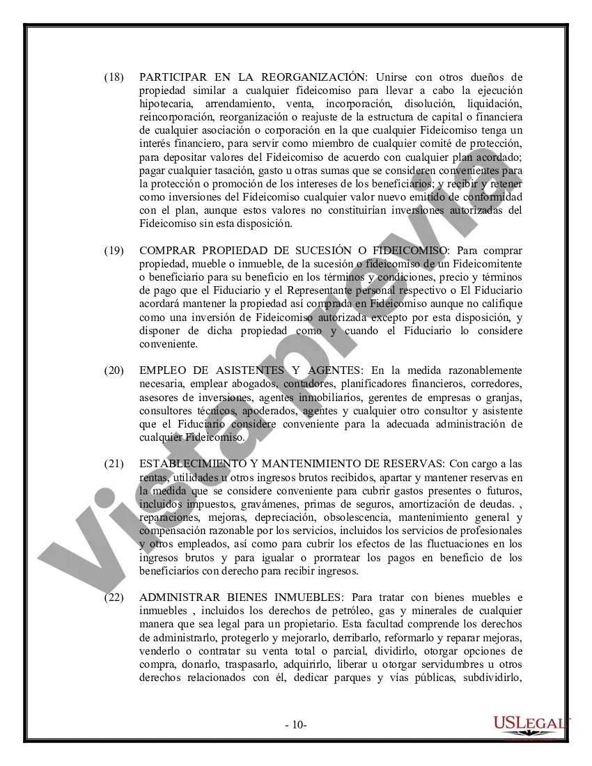 Preview Fideicomiso en Vida - Irrevocable