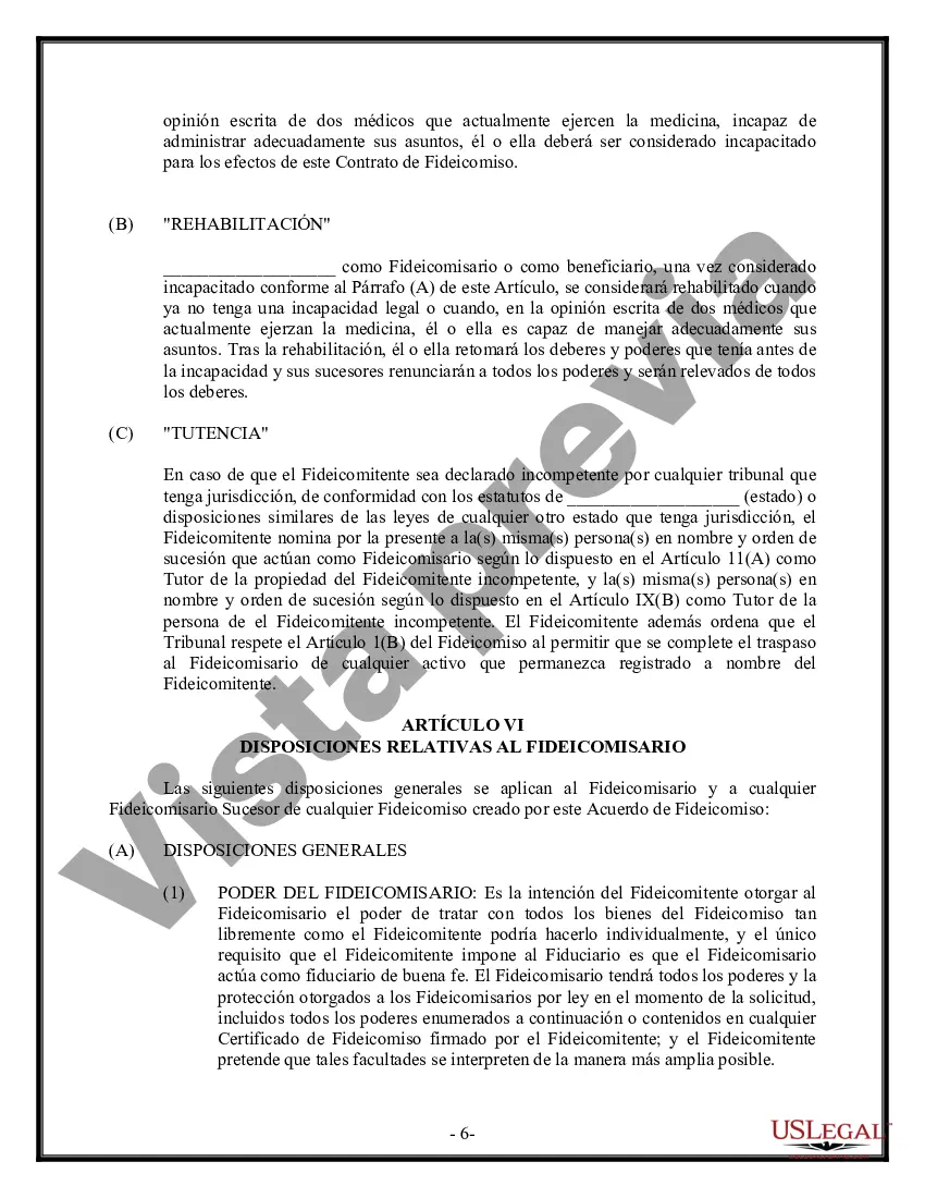 Preview Fideicomiso en Vida - Irrevocable