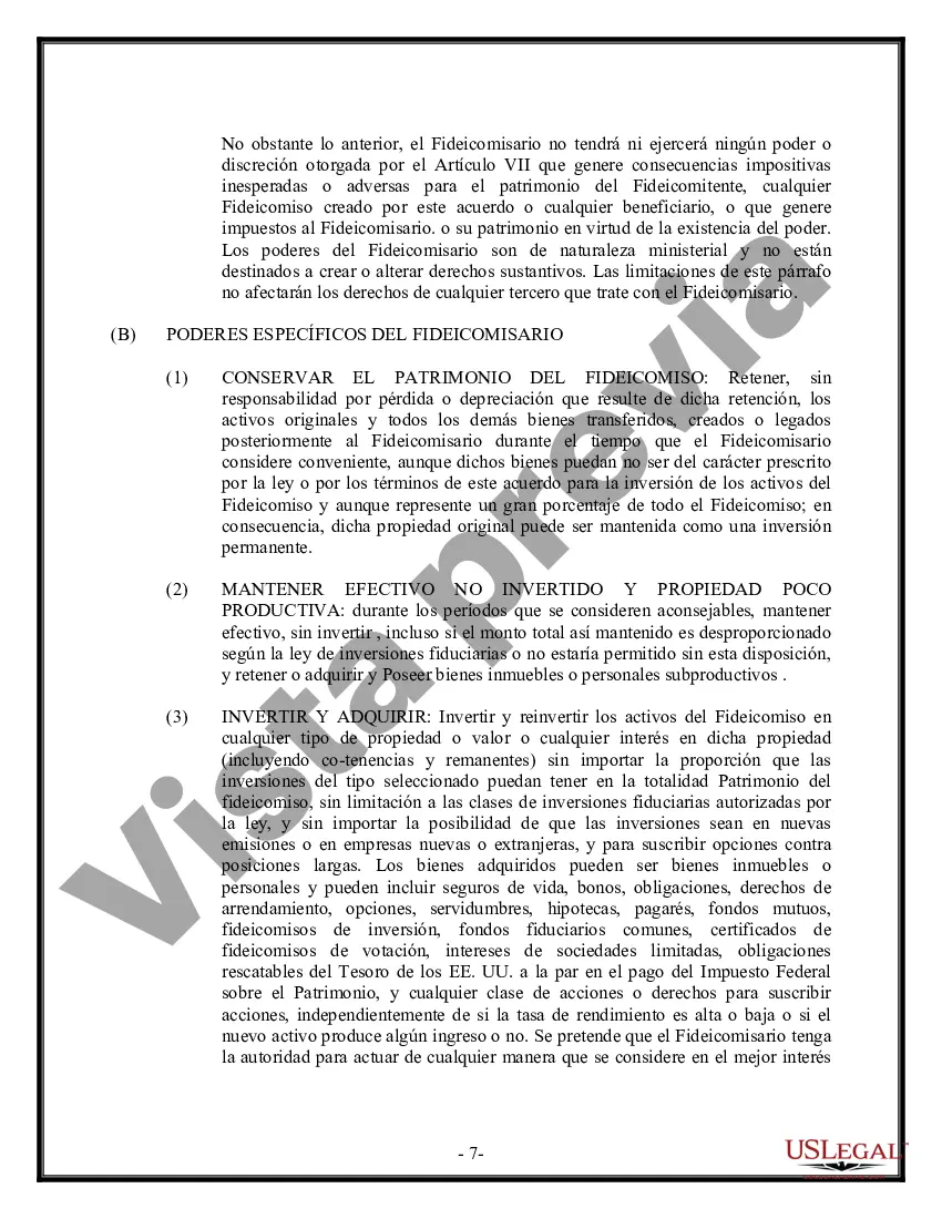 Preview Fideicomiso en Vida - Irrevocable