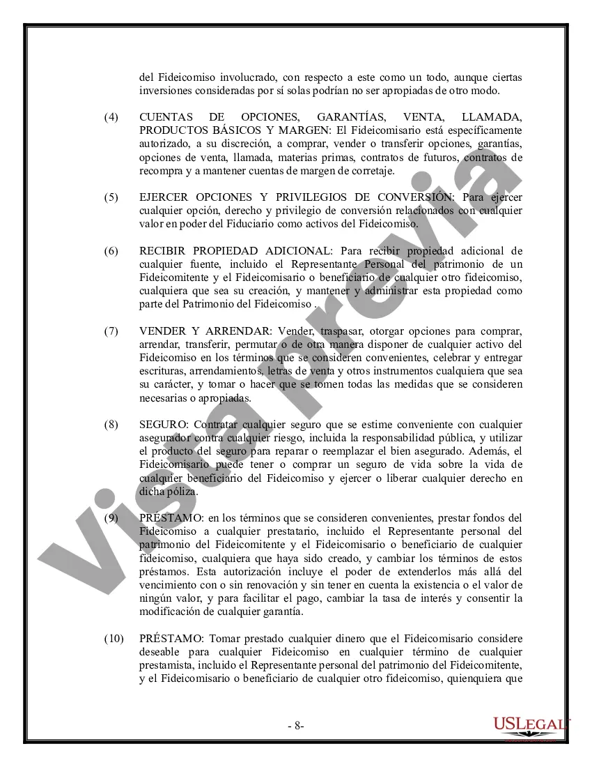 Preview Fideicomiso en Vida - Irrevocable