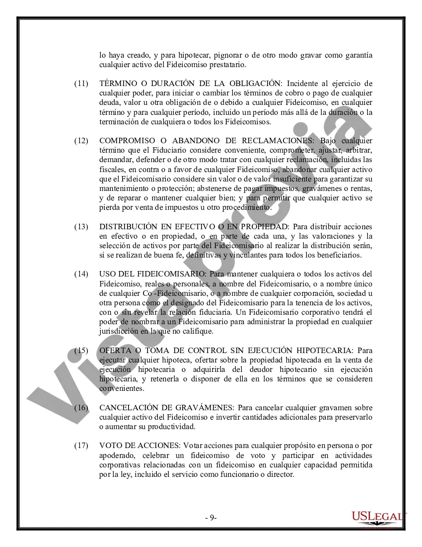 Preview Fideicomiso en Vida - Irrevocable