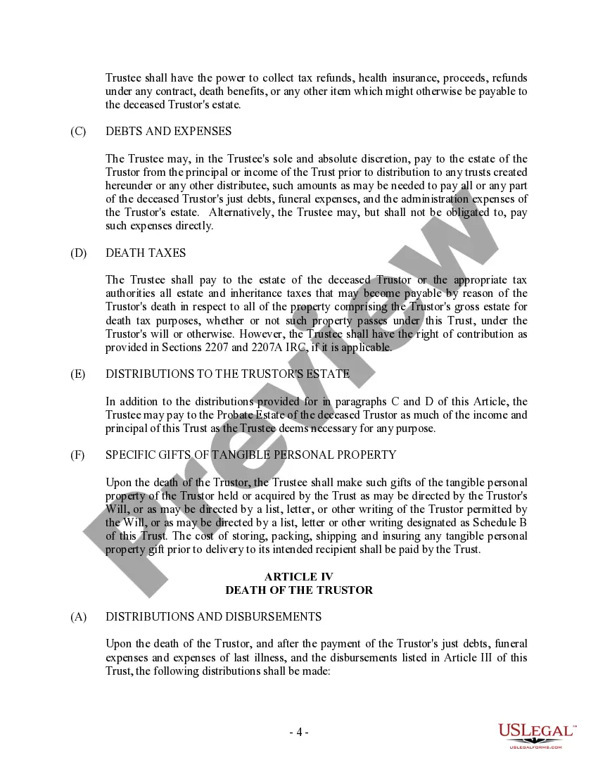 Get Living Trust - Irrevocable Preview Living Trust - Irrevocable