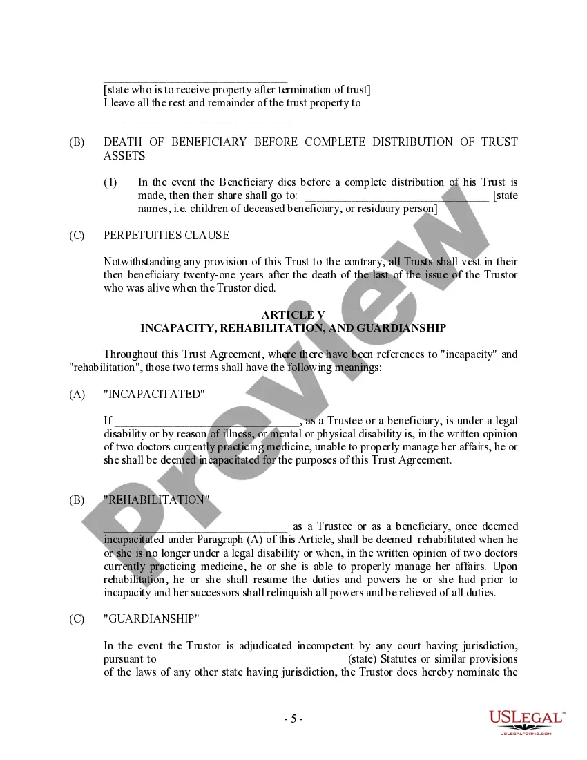 Get Living Trust - Irrevocable Preview Living Trust - Irrevocable
