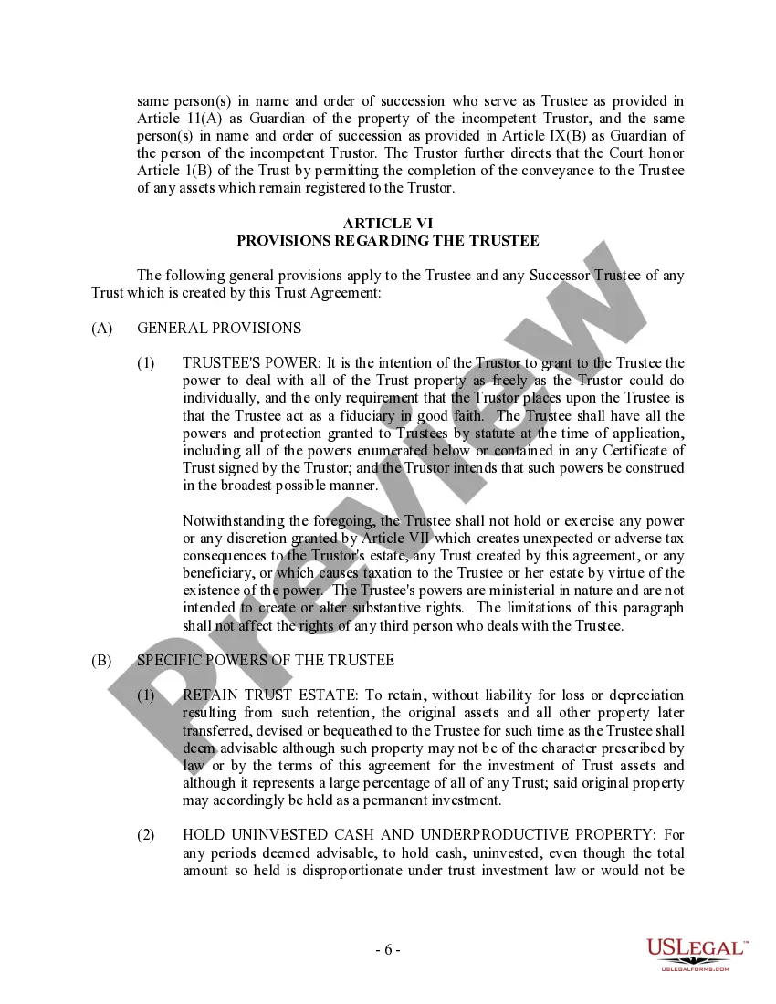 Get Living Trust - Irrevocable Preview Living Trust - Irrevocable