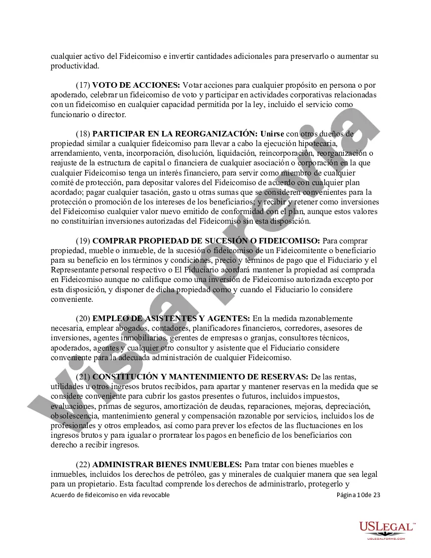 Preview Fideicomiso en Vida - Revocable