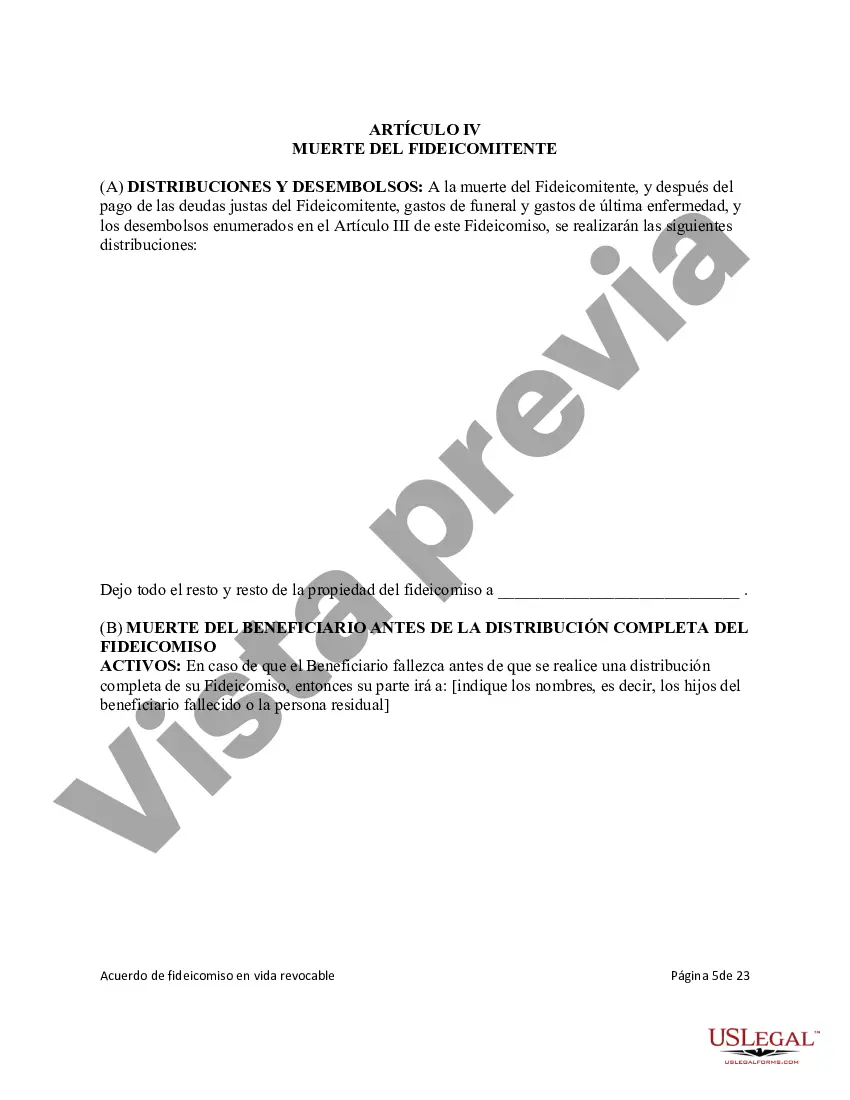 Preview Fideicomiso en Vida - Revocable