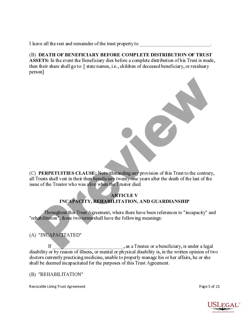 Get Living Trust - Revocable Preview Living Trust - Revocable