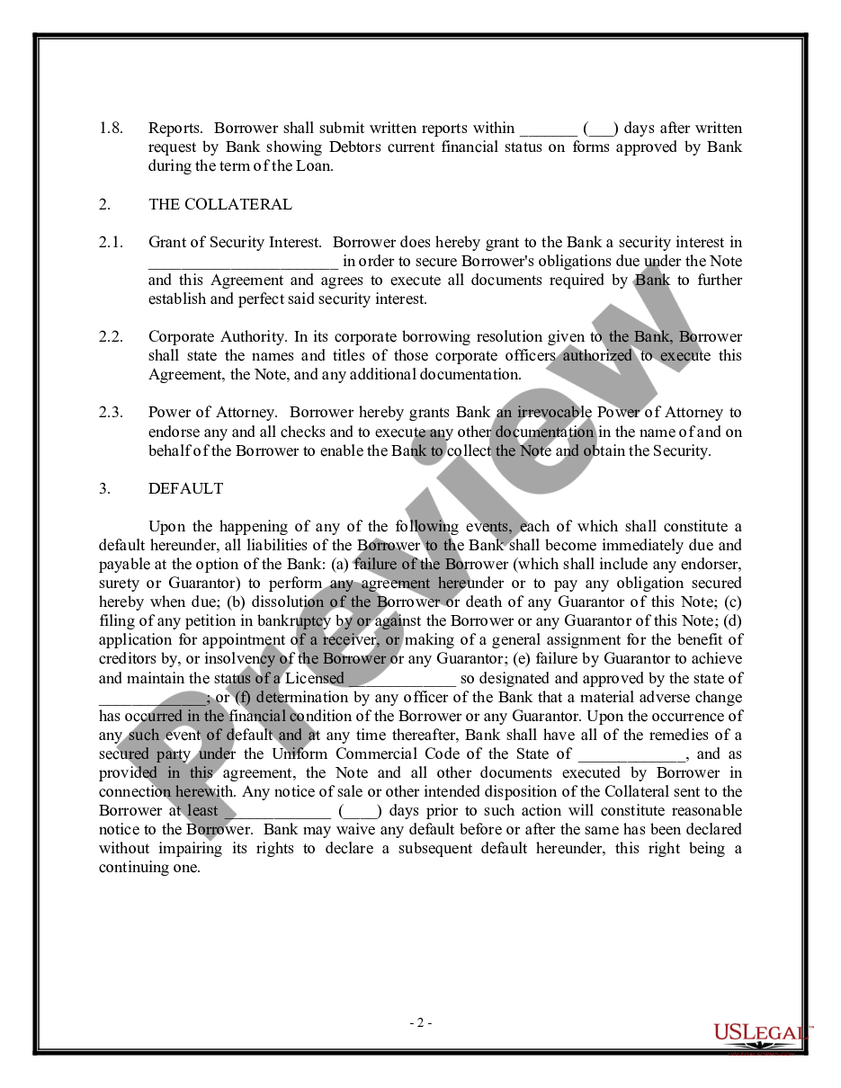 page 1 Loan Agreement - Short Form preview