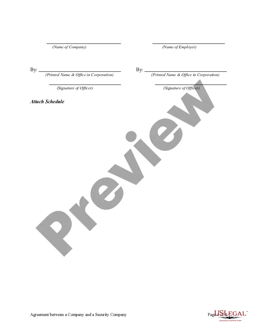 Get Agreement between a Company and a Security Company for Providing Security Services to the Property of the Employer Preview Agreement between a Company and a Security Company for Providing Security Services to the Property of the Employer