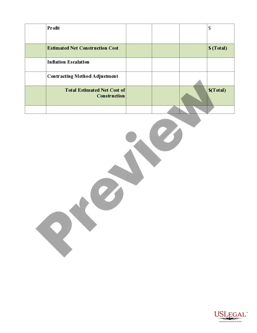 Get Construction Cost Estimate 1 Preview Construction Cost Estimate 1