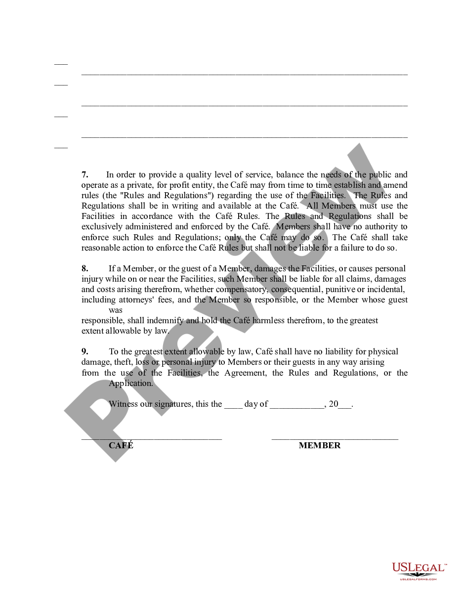 page 2 Membership Agreement in Member Based Organization preview