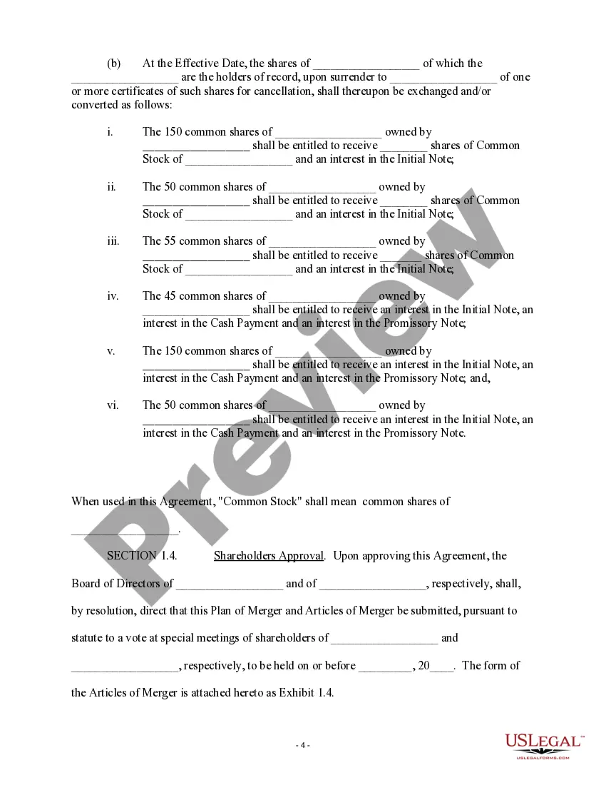Get Merger Agreement Preview Merger Agreement