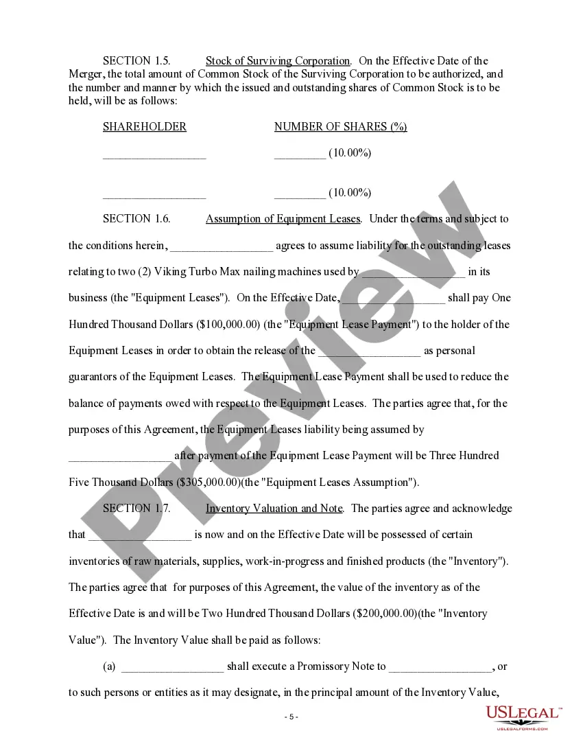 Get Merger Agreement Preview Merger Agreement