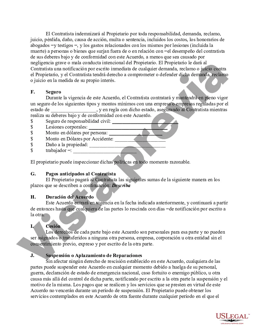Preview Acuerdo de Servicios de Reparación Prepago para Propiedad Residencial