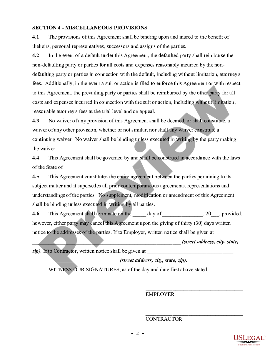 page 1 Services Contract with an Electrical Contractor preview