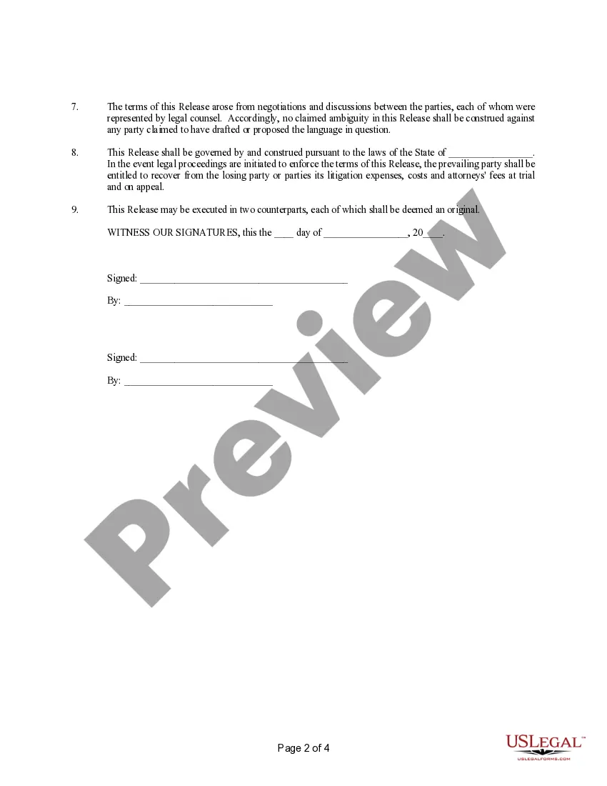 Get Mutual Release of Claims Preview Mutual Release of Claims