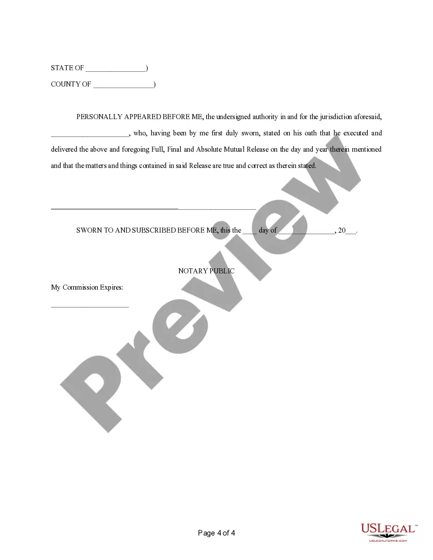 Get Mutual Release of Claims Preview Mutual Release of Claims