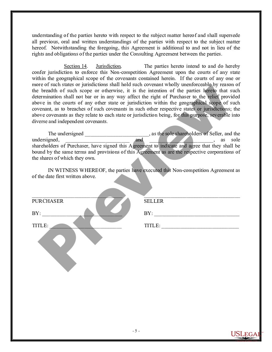 page 4 Non-Compete Agreement for Business Sale preview