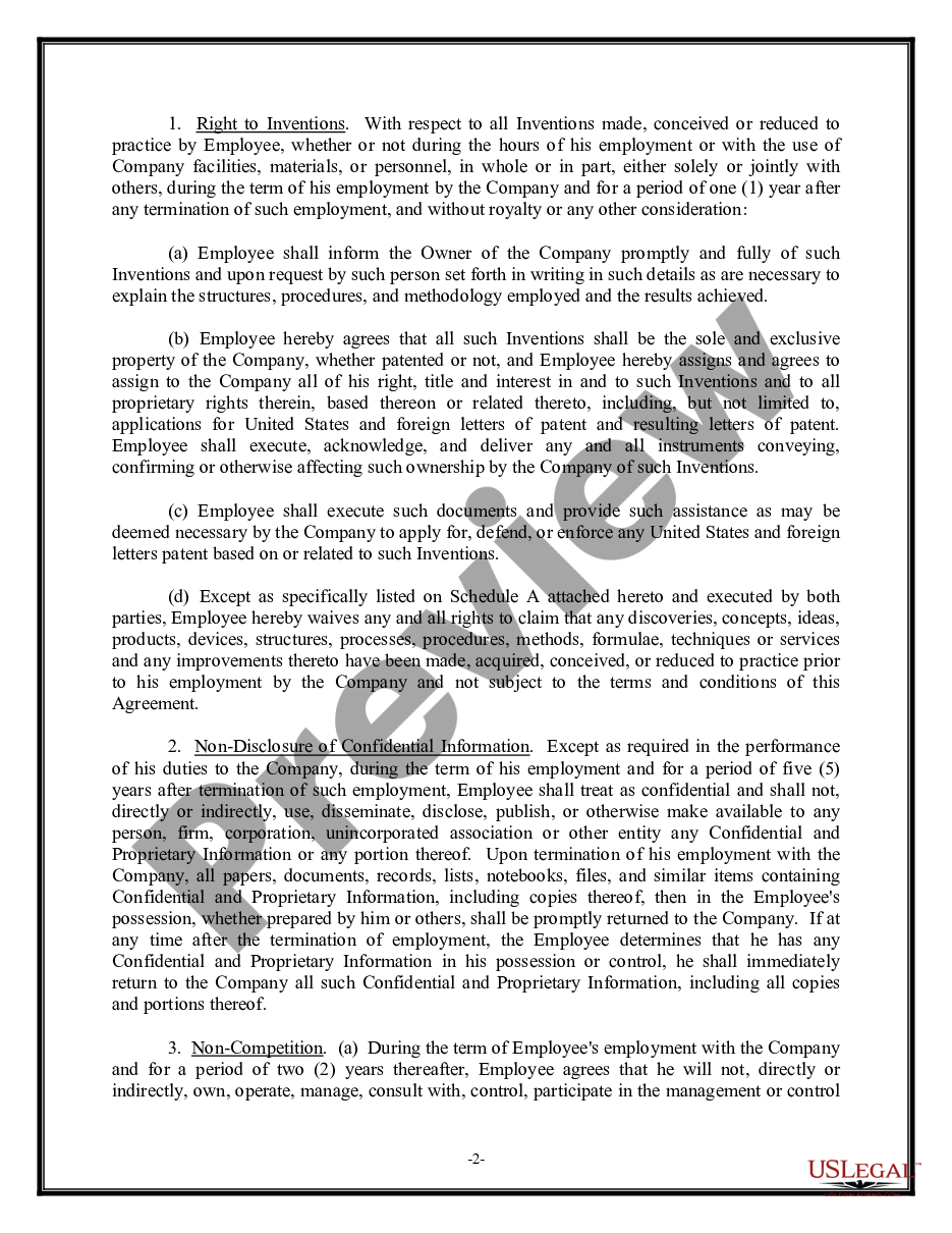 page 1 Confidentiality Agreements - Noncompetition in Employment preview