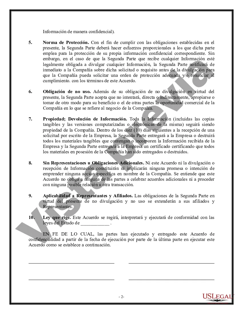Preview Acuerdo de confidencialidad en relación con la discusión del plan de negocios