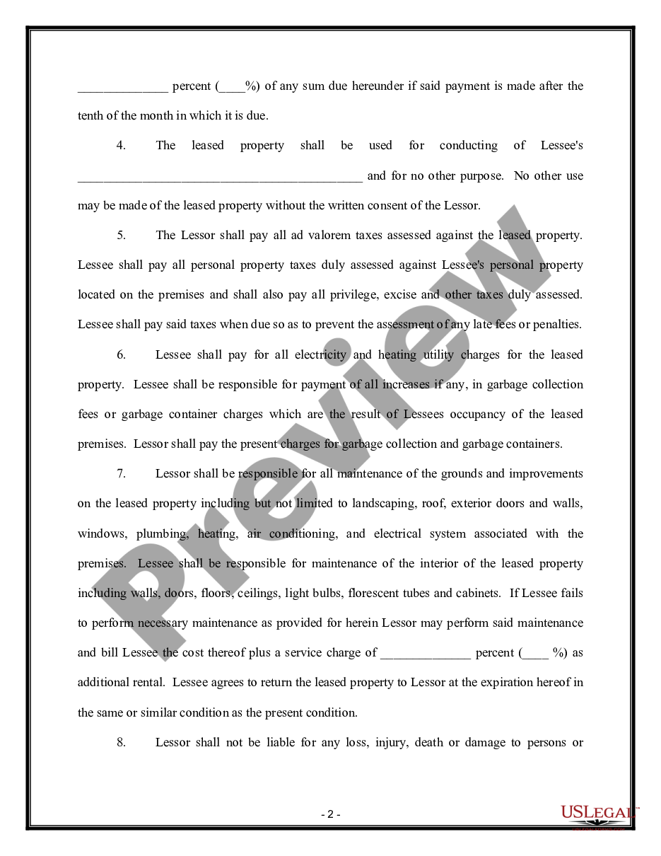 page 1 Office Space Lease Agreement preview