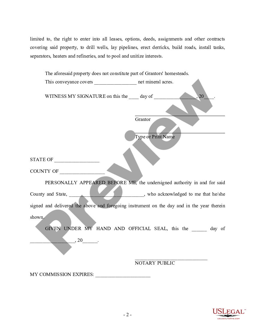 Mineral Rights Deed Transfer Form