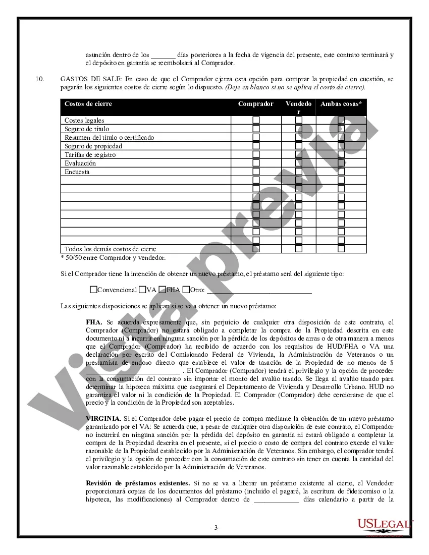 Preview Opción de Compra y Venta de Bienes Raíces - Vivienda Residencial