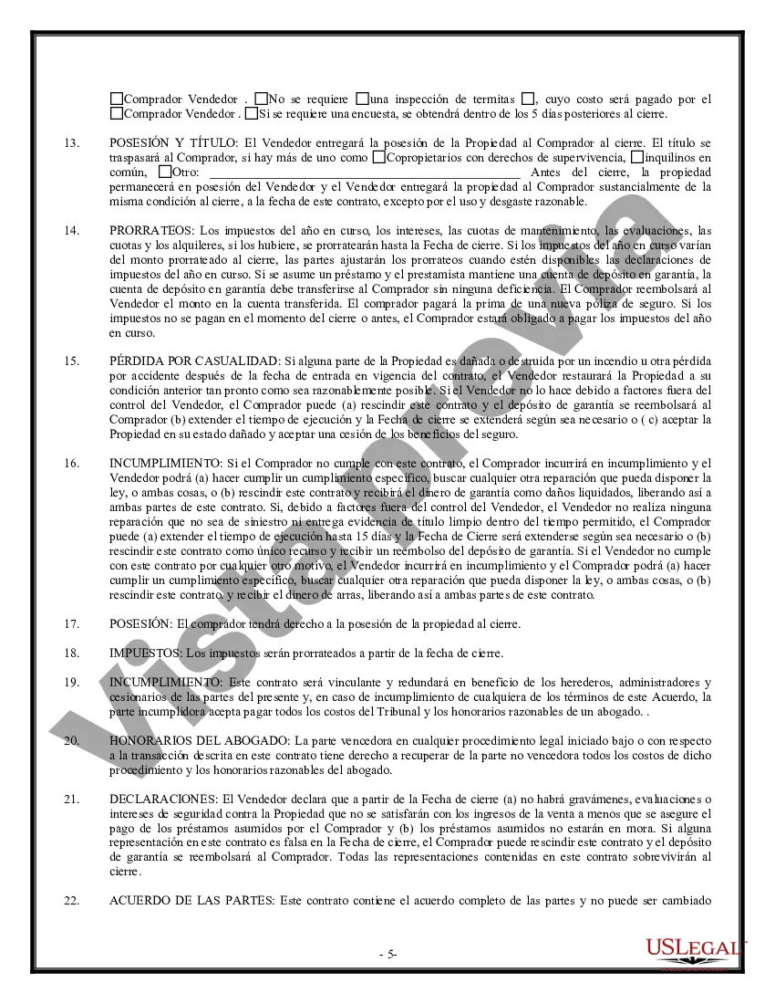 Preview Opción de Compra y Venta de Bienes Raíces - Vivienda Residencial
