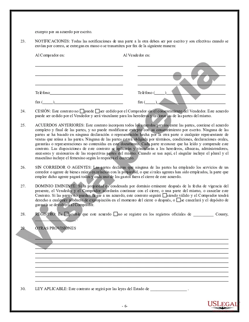 Preview Opción de Compra y Venta de Bienes Raíces - Vivienda Residencial