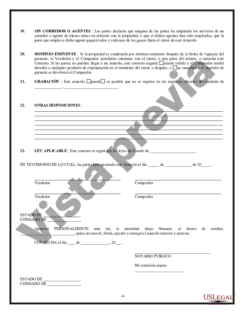 Preview Opción de Compra y Venta de Bienes Inmuebles - Lote o Terreno Comercial