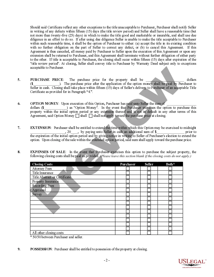Get Option For the Sale and Purchase of Real Estate - Commercial Building Preview Option For the Sale and Purchase of Real Estate - Commercial Building