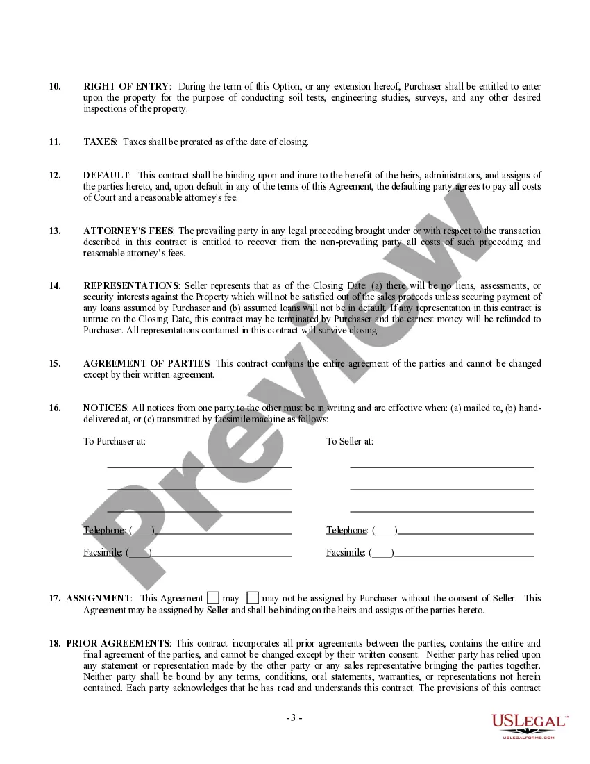 Get Option For the Sale and Purchase of Real Estate - Commercial Building Preview Option For the Sale and Purchase of Real Estate - Commercial Building