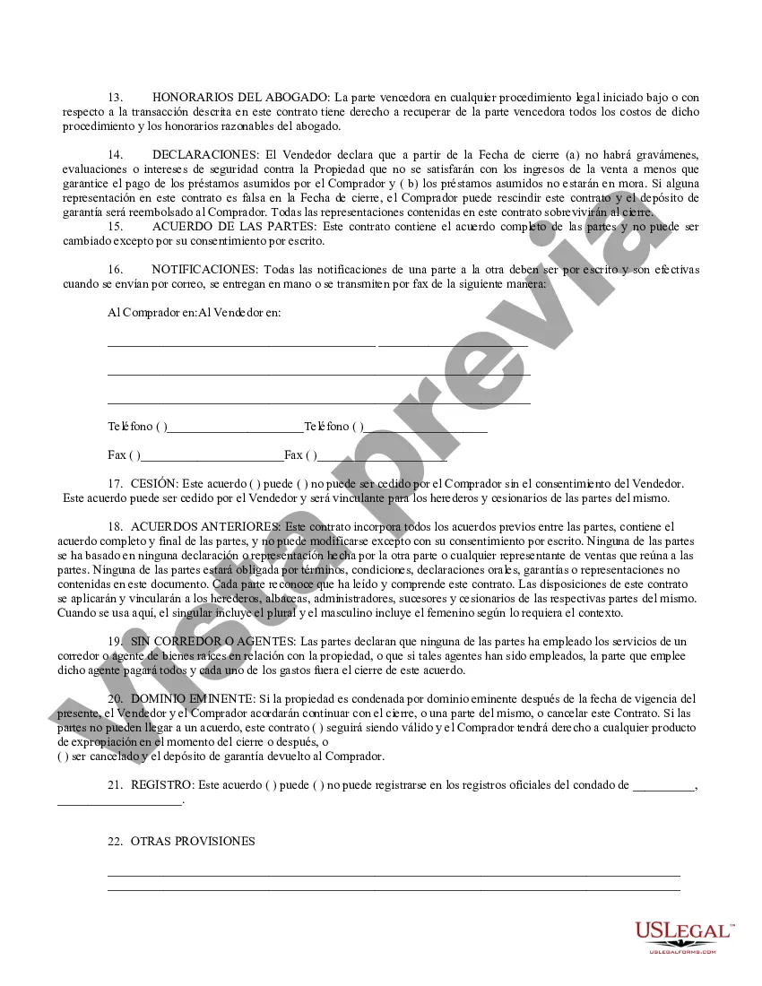 Preview Opción de Compra y Venta de Bienes Inmuebles - Formulario General