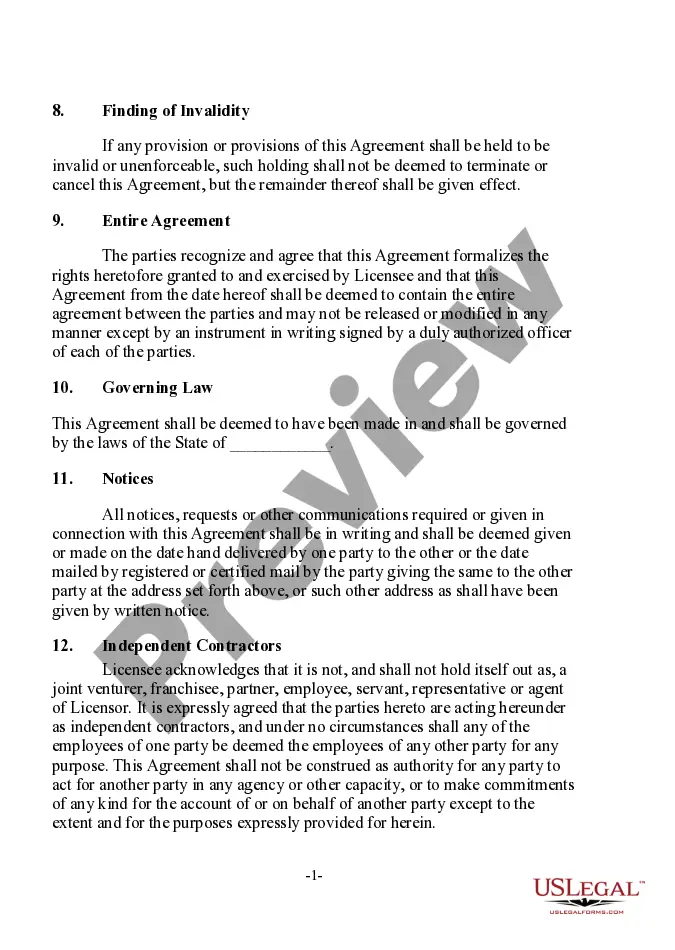 Get Agreement to License Business Trade Name Preview Agreement to License Business Trade Name