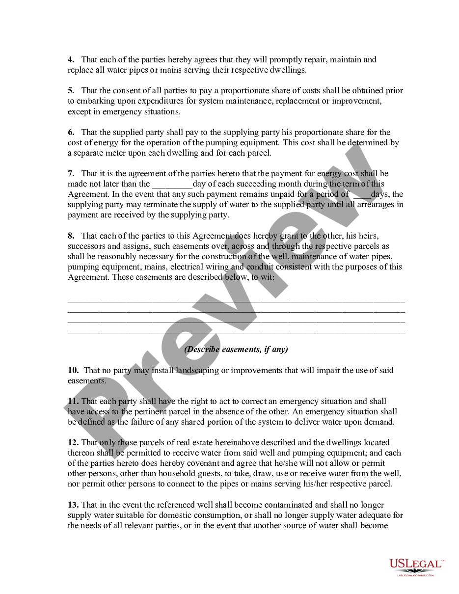 page 2 Shared Well Water Agreement preview